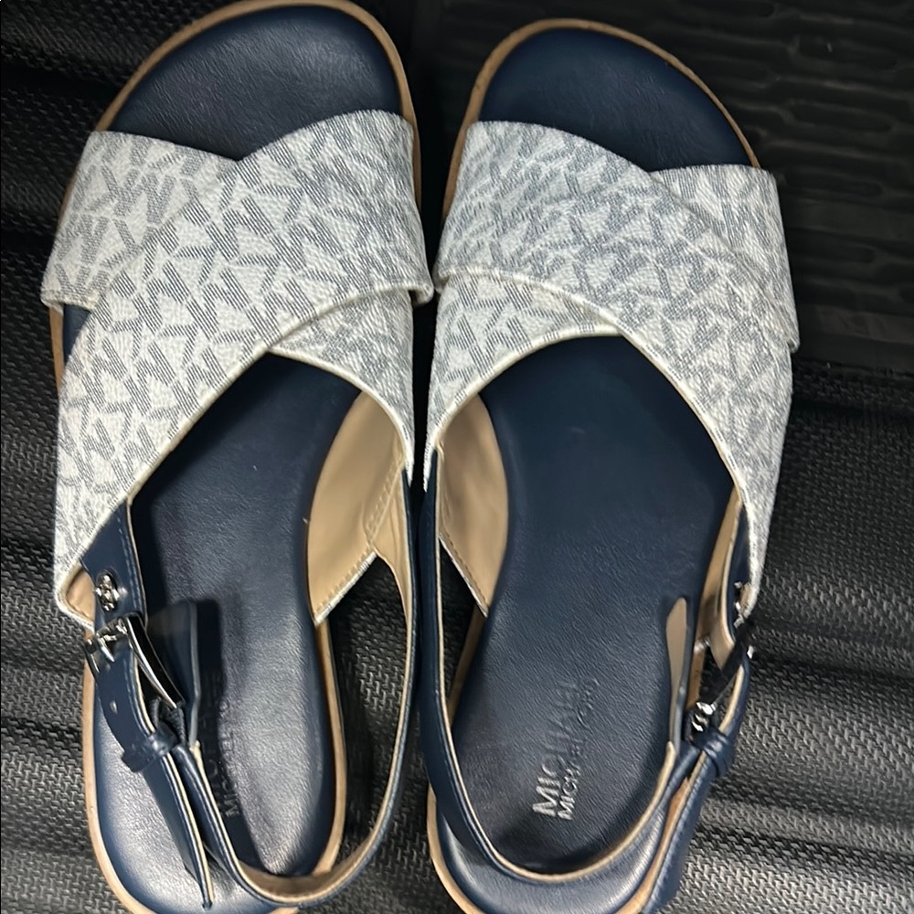 Michael Kors Navy and Cream Women's Sandals